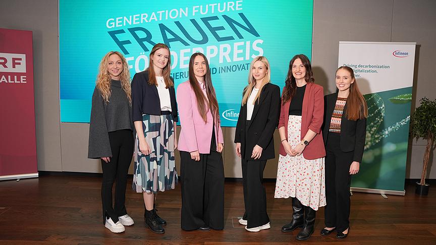 Finalistinnen v. l. n. r.: Sarah Eschenbacher, Lena Parigger, Michaela Roschger, Eveline Kuhnert, Sophie Neumayer, Sabine Hallamasek.