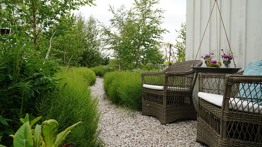 Einblick in den Gastgarten