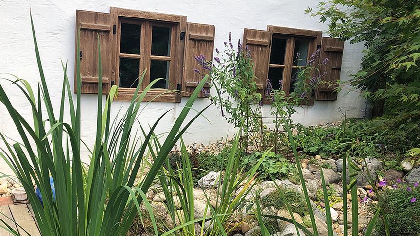 Blick in den Gastgarten