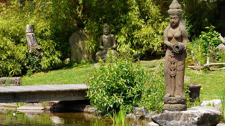 Der asiatisch gestaltete Garten von Sabine und Herbert Bauer in Floingt.