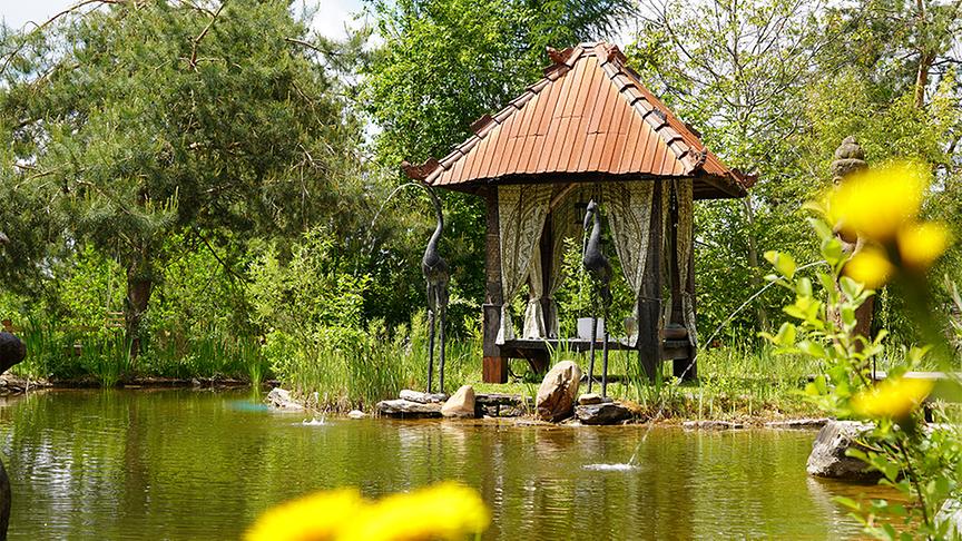 Der asiatisch gestaltete Garten von Sabine und Herbert Bauer in Floingt.