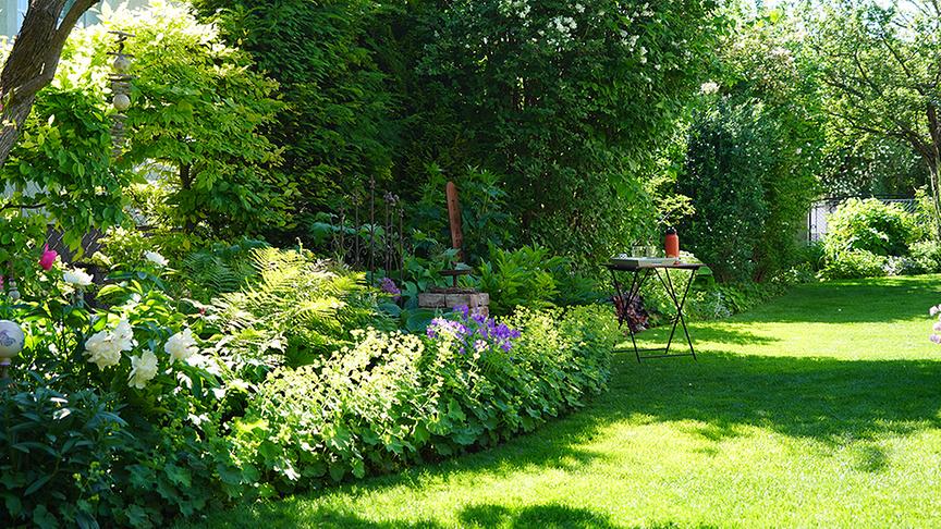 Der Gastgarten von Christine Hammerschick in Gumpoldskirchen.