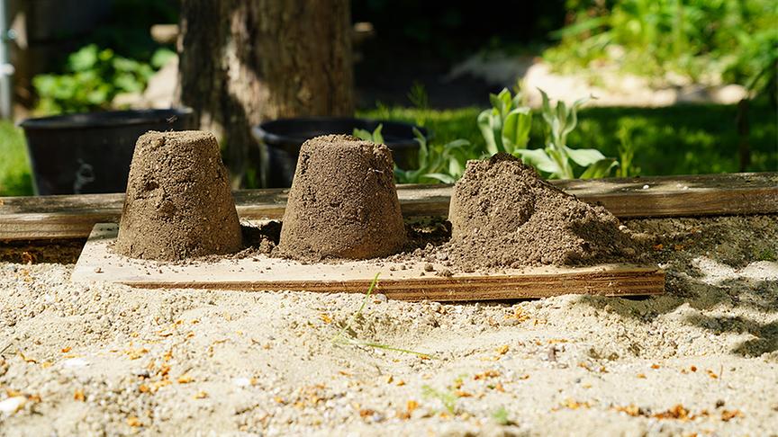 Die Gärtnerinnen legen ein Sandarium an