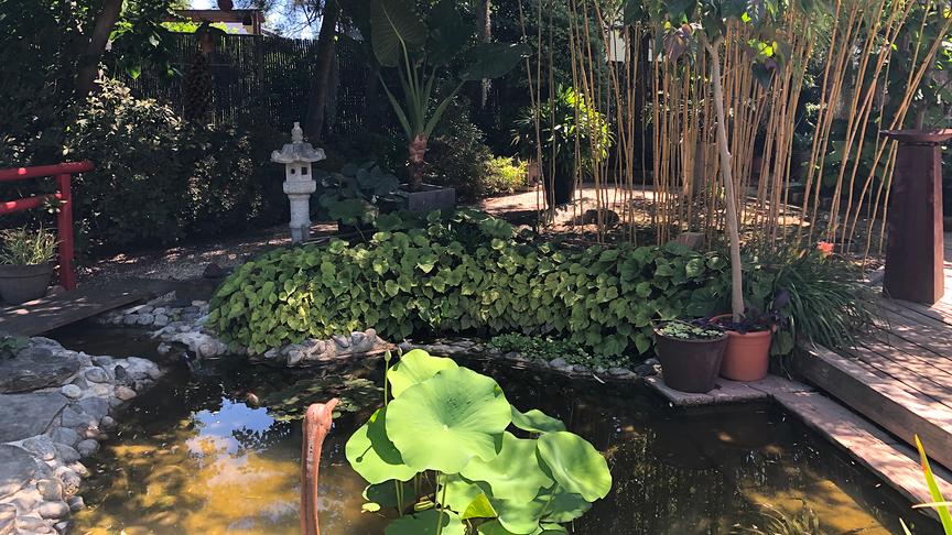 Einblick in den Gastgarten in Graz.