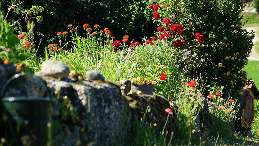 Blick in den Gastgarten.