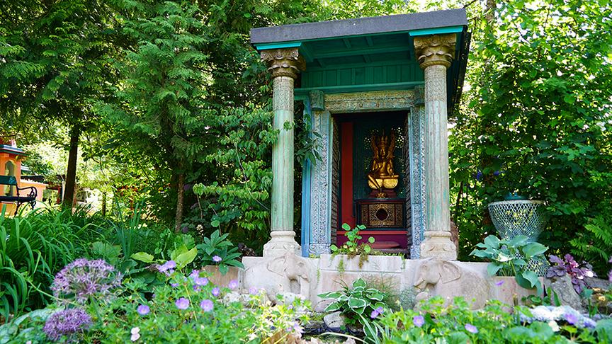 Der Garten von Gabriele und Franz Hochreiter ist asiatisch inspiriert.