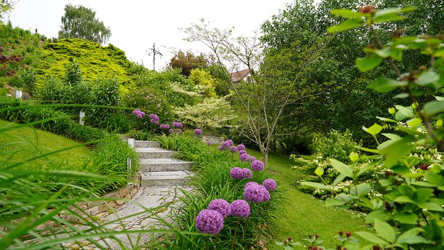 Der Garten ist perfekt für einen kurzen Streifzug durch die Natur.