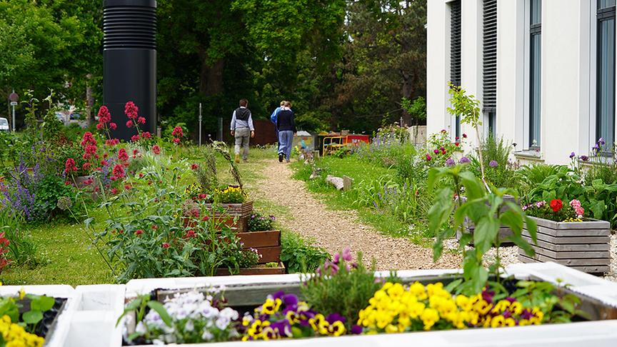 © Foto: Leopold Mayrhofer/ Natur im Garten Karl erhält Einblick in den Therapiegarten des Krankenhaus Hietzing