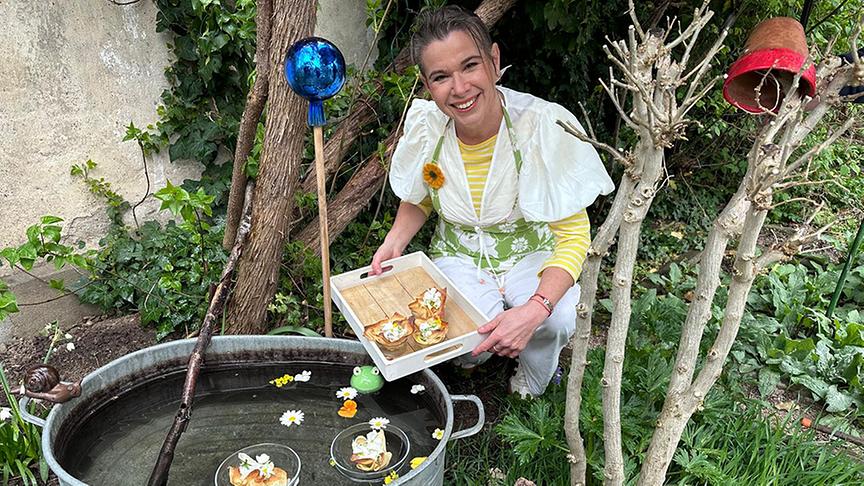 Uschi Zezelitsch stellt ein dekoratives Lauchrezept vor.