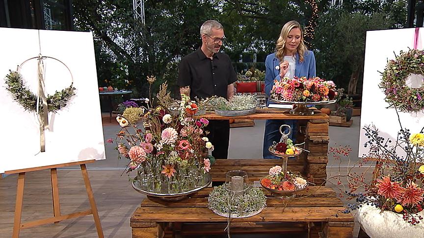 Florist Karl Schick im Gespräch mit "Studio 2"-Moderatorin Verena Hartlieb.