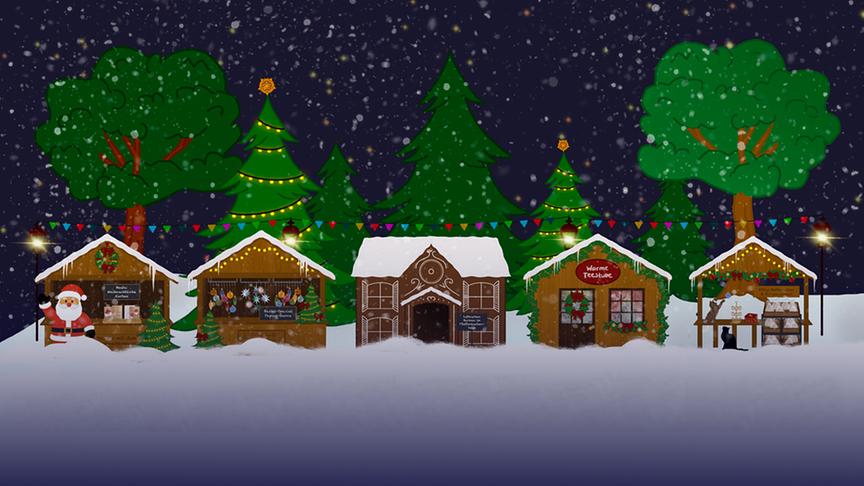 Weihnachtshütten am ORF Christkindlmarkt