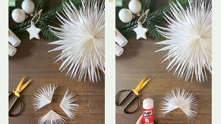 © © Christophorus Verlag/ Jacqueline Schulze Schneeflöckchen-Papierstern: Schritt 6