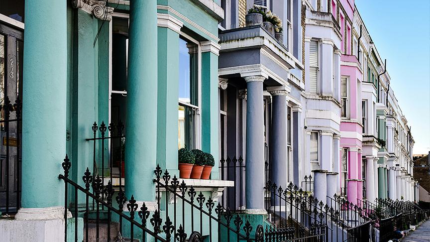 Straßenfront in Notting Hill