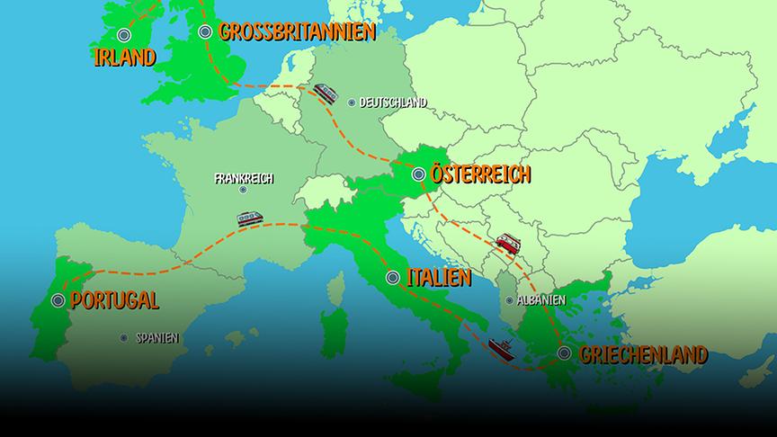 Diese Woche geht es nach Irland und Griechenland