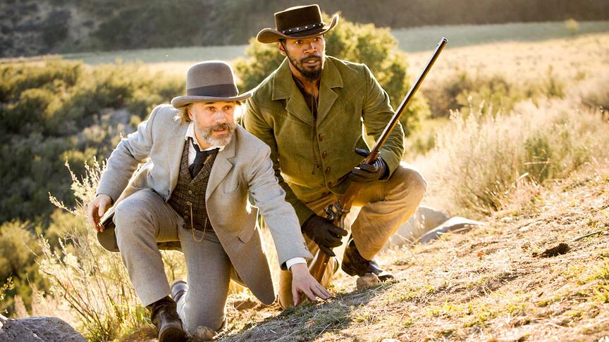 Im Bild: Christoph Waltz (Dr. King Schultz), Jamie Foxx (Django).