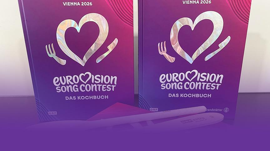 Kochbücher zum Eurovision Song Contest mit ORF extra Kochlöffel-Set