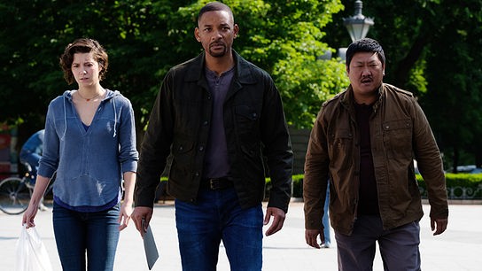 © ORF/Pro7/© 2019 Paramount Pictures/Ben Rothstein Im Bild: Mary Elizabeth Winstead (Danny Zkarweski), Will Smith (Henry Brogan / Junior), Benedict Wong (Baron).