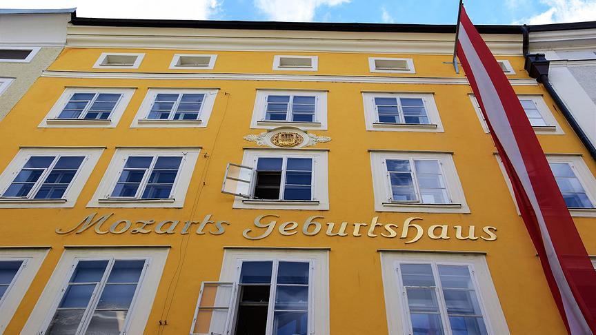 Das Geburtshaus von Wolfgang Amadeus Mozart in der Getreidegasse.