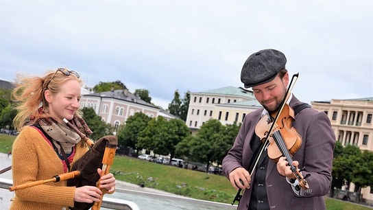 Musiker unterwegs in Salzburg.