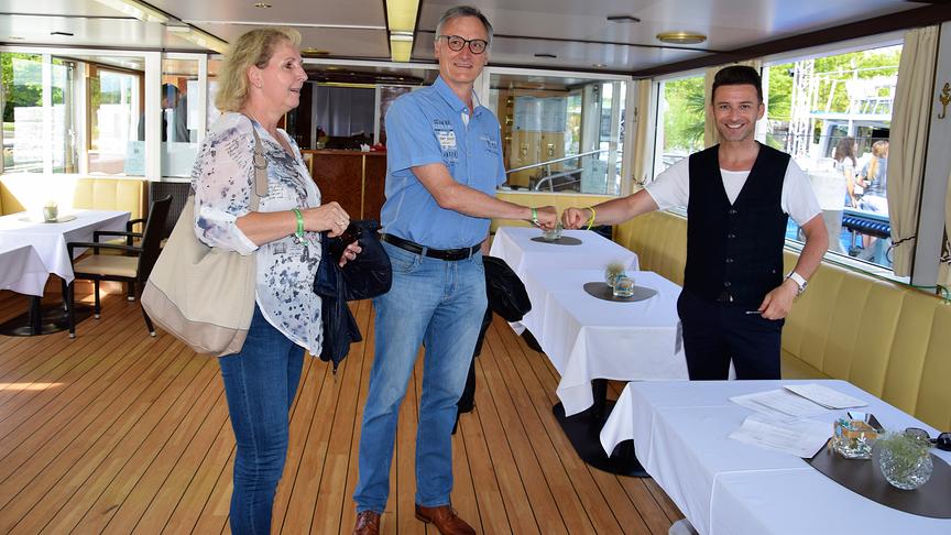 Unsere Gewinner entdecken Marco Ventre, der sich gerade auf das Warmup vorbereitet.