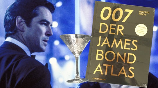 © ORF Bond-Package, bestehend aus: 1 Set Martinigläser (6 Stück) + Infoband "007. Der James Bond Atlas: 1954-2020: Filme, Schauplätze und Hintergründe".