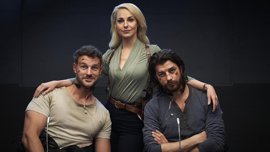 Im Bild (v.li.): Paul Pizzera (Flo Kienzl), Silvia Schneider (Alice Gneisser), Otto Jaus (Eddi Kovac).