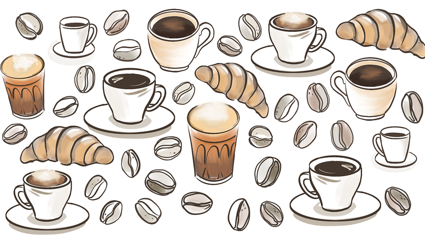 Kaffee Wimmelbild