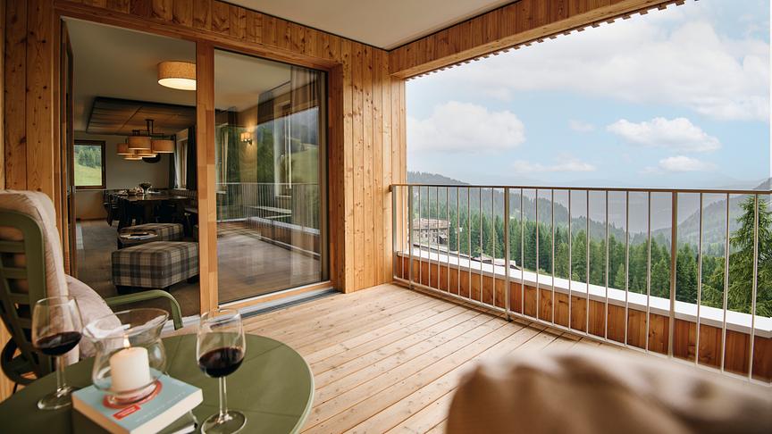 Almresort Nassfeld Ausblick Balkon