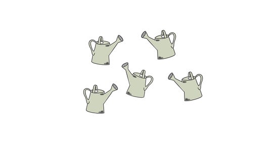 Gezeichnete Gießkannen