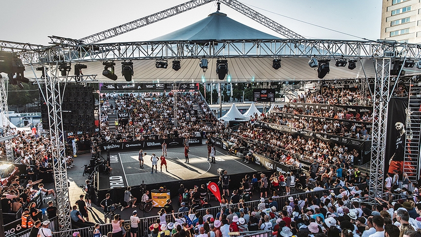 3x3 World Tour Vienna 2025: Blick aufs Spielfeld
