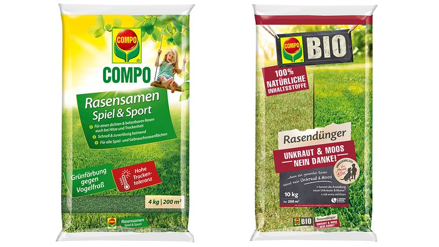 Rasensamen Spiel & Sport und Rasendünger gegen Unkraut und Moos
