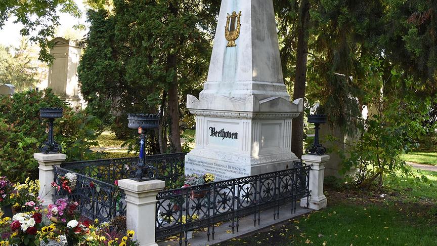 Im Bild: Das Grab von Ludwig van Beethoven am Wiener Zentralfriedhof.