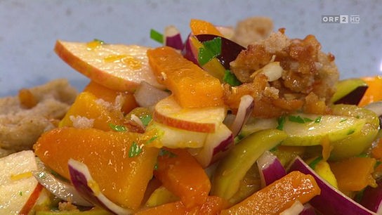 © ORF Richard Rauch: Kürbis-Panzanella mit knusprigem Heidesterz