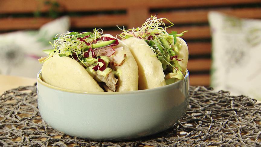 Bao Buns mit knusprigen Austernpilzen 