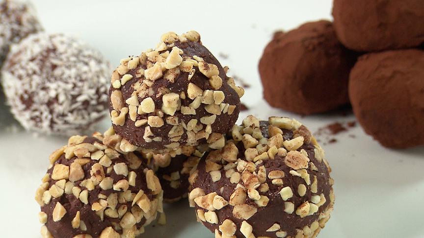 Selbstgemachte Trüffelpralinen