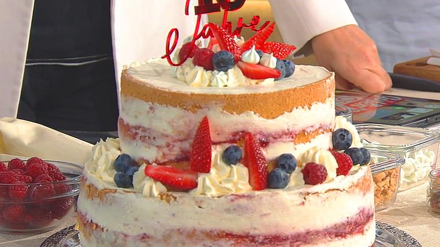 © Foto: ORF Lydia Maderthaner bäckt eine Topfen-Biskuit-Torte für "10 Jahre Guten Morgen Österreich"