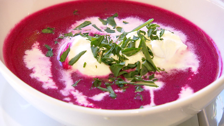 Rote Rohnen Cremesuppe