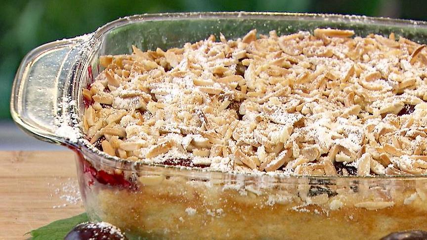 Safran-Grießauflauf mit Hollerkoch 