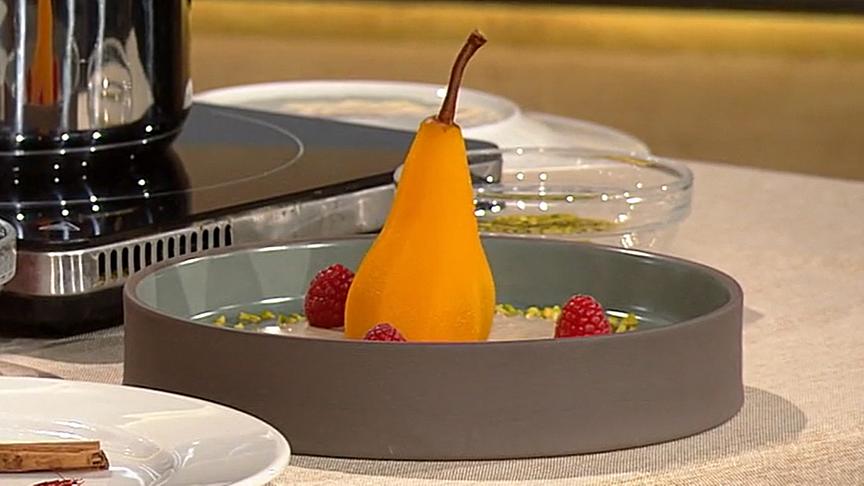 © ORF Safranbirne mit Walnusssauce
