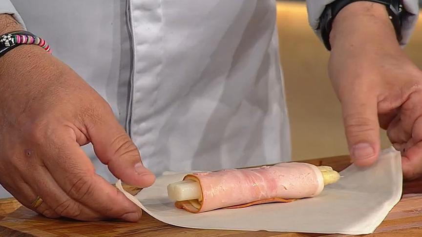 © Foto: ORF Spargel Cordon Bleu im Frühlingsrollenteig mit Eierdip