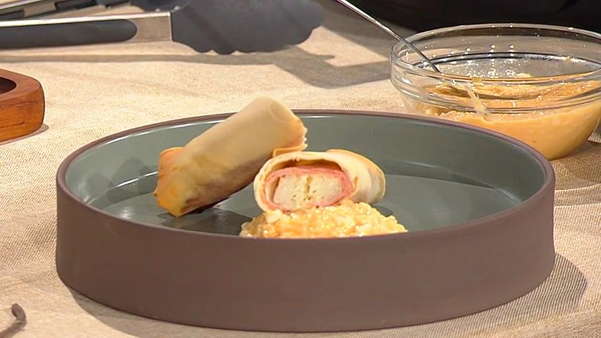 © Foto: ORF Spargel Cordon Bleu im Frühlingsrollenteig mit Eierdip