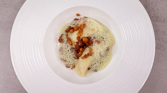 Bärlauchtascherl mit Grammeln