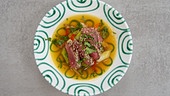 Beef Tataki mit marinierten Pilzen