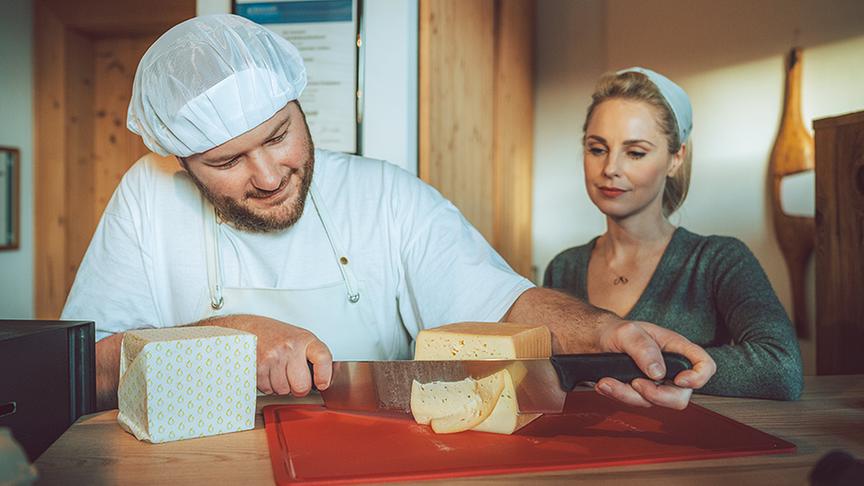Hofkäserei in Oberndorf in Tirol.