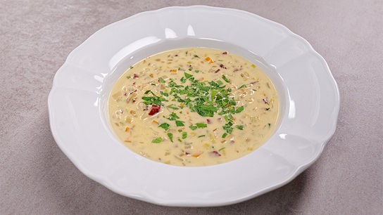 Gerstensuppe mit Bündner Fleisch