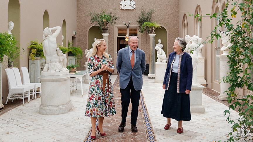Silvia zu Besuch auf Kilruddery Castle - im Bild mit Earl Jack (Graf) und Countess Xenia (Gräfin) of Meath