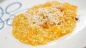 Kürbisrisotto, Mandarine und Cantuccini