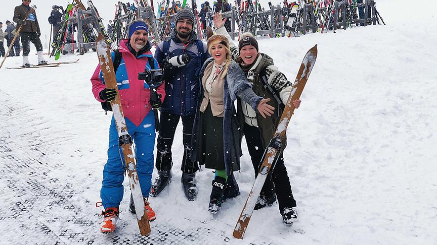 Silvia beim Nostalgie-Skirennen