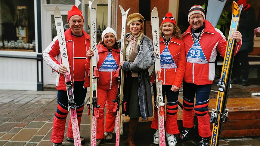 Silvia beim Nostalgie-Skirennen