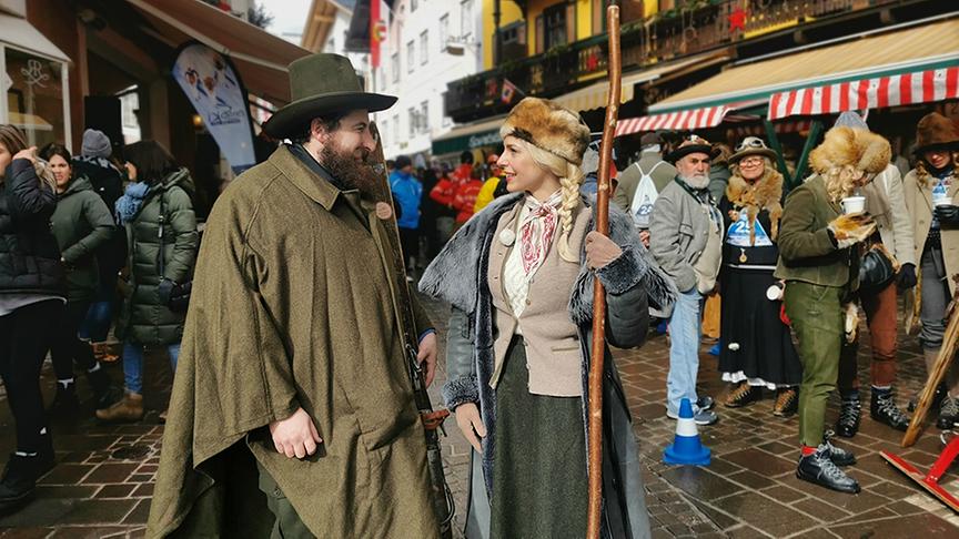 Silvia beim Nostalgie-Skirennen